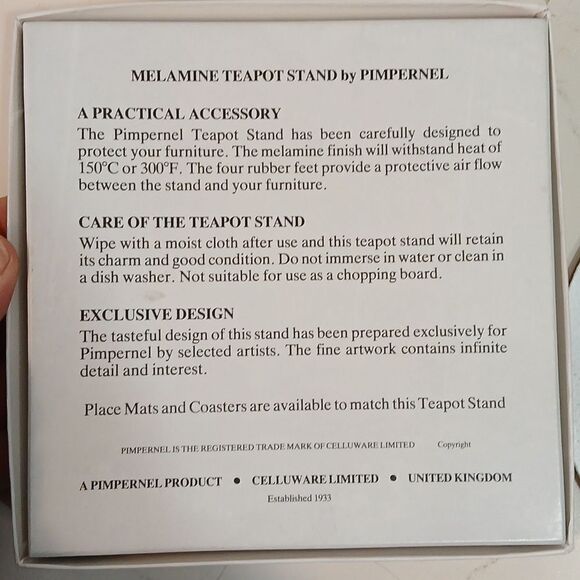 Pimpernel Melamine teapot stand England - Picture 4 of 5